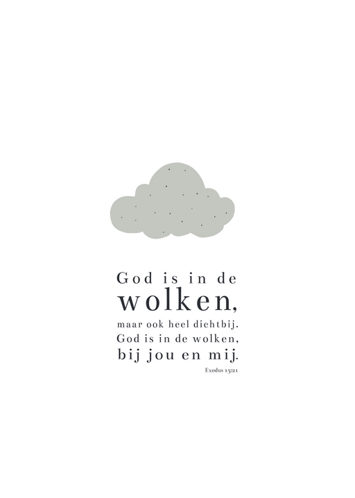 6 Christelijke Kinderkaarten - Exodus 13:21 - God Is In de Wolken (Wolk)
