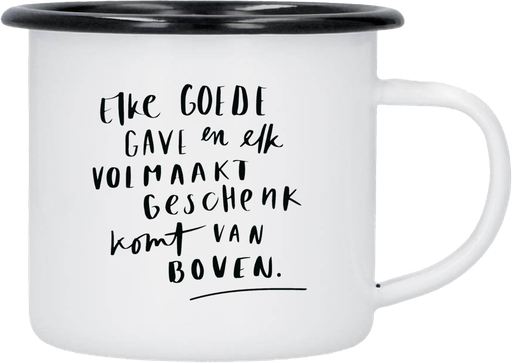 [6013903981912] Emaille Mok - Jakobus 1:17 - Elke Goede Gave