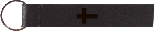 [7434057953997] Leren Sleutelhanger - Kruis - Zwart